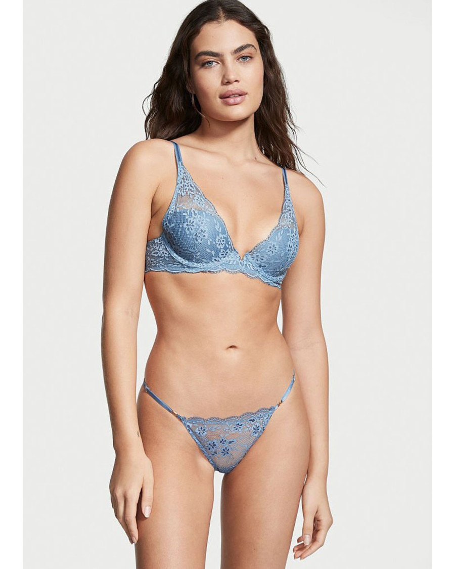 Мереживні трусики-бікіні Victoria's Secret — сині