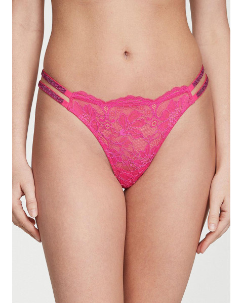 Зі стразами жіночі трусики Victoria's Secret PINK — рожеві