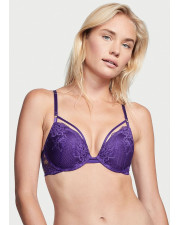 Комплект мереживної білизни Victoria's Secret Very Sexy Strappy Fishnet Lace Push-Up Фіолетовий
