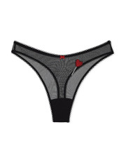 Комплект жіночої білизни Victoria's Secret Tease Unlined Demi Bra Black Lollipops чорний із сердечками (бюстгальтер та трусики)
