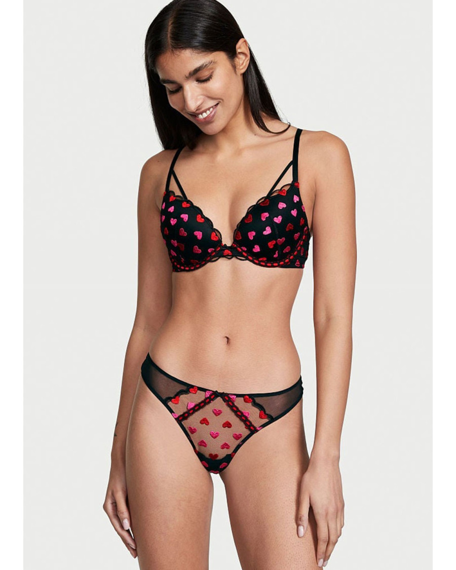 Комплект білизни з принтом сердець Victoria's Secret — мультиколор