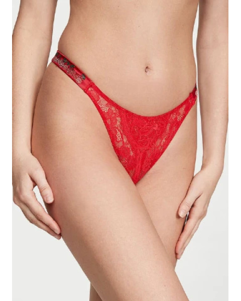 Зі стразами жіночі трусики Victoria's Secret — червоні