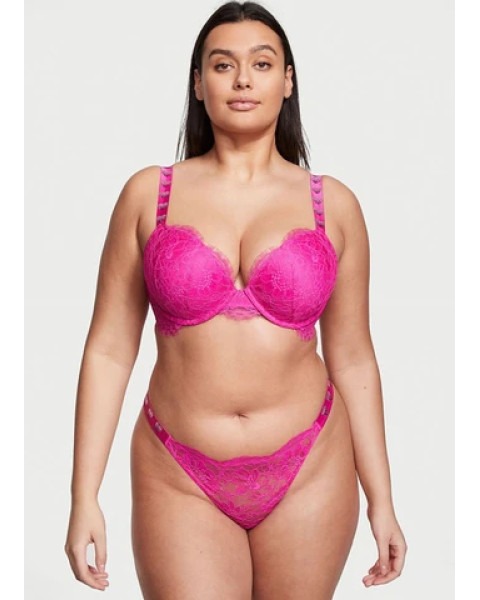 Зі стразами жіночі трусики Victoria's Secret PINK — рожеві