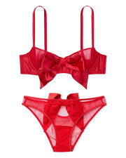 Сатиновий комплект жіночої білизни Victoria's Secret — червоний