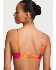 Мереживний бюстгальтер Victoria's Secret Very Sexy Very Sexy Unlined Tropical Satin Lace Low-Cut Demi Bra, рожево-помаранчевий