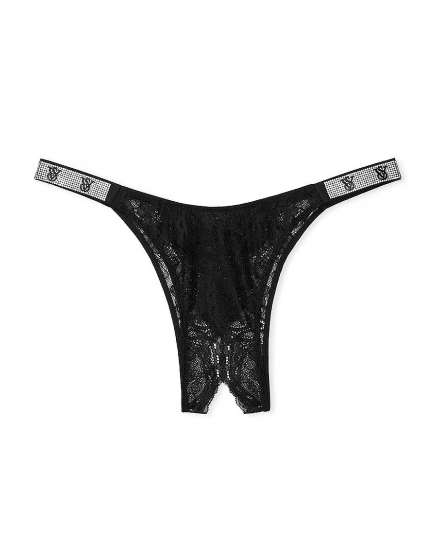 Зі стразами жіночі трусики Victoria's Secret Very Sexy — чорні