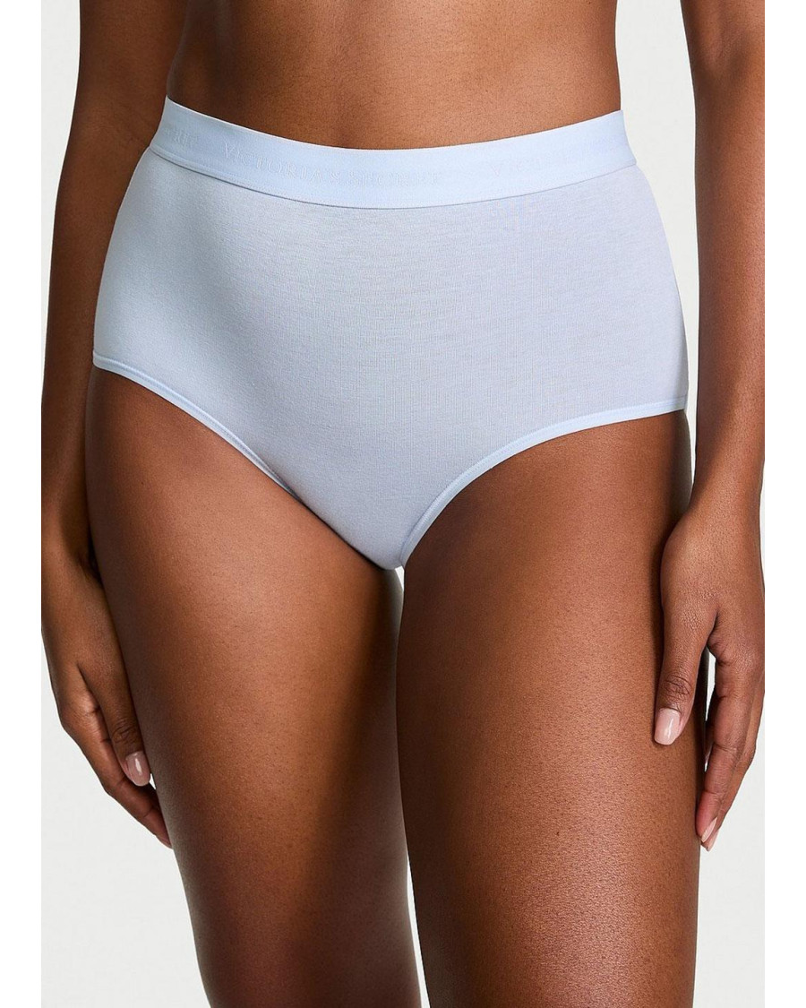 Бавовняні трусики Victoria's Secret Logo Cotton Modern Brief, світло-блакитні