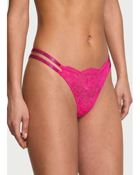 Зі стразами жіночі трусики Victoria's Secret PINK — рожеві