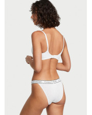 Бавовняні трусики бікіні Victoria's Secret Logo Cotton Bikini — Білі