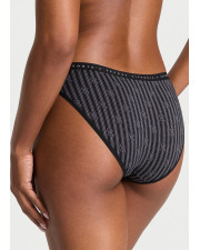 Бавовняні трусики бікіні Victoria's Secret Stretch Cotton Bikini Panty, чорні Бавовняні трусики бікіні Victoria's Secret Stretch Cotton Bikini Panty, чорні