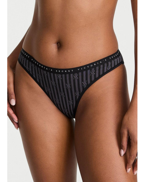 Бавовняні трусики бікіні Victoria's Secret Stretch Cotton Bikini Panty, чорні