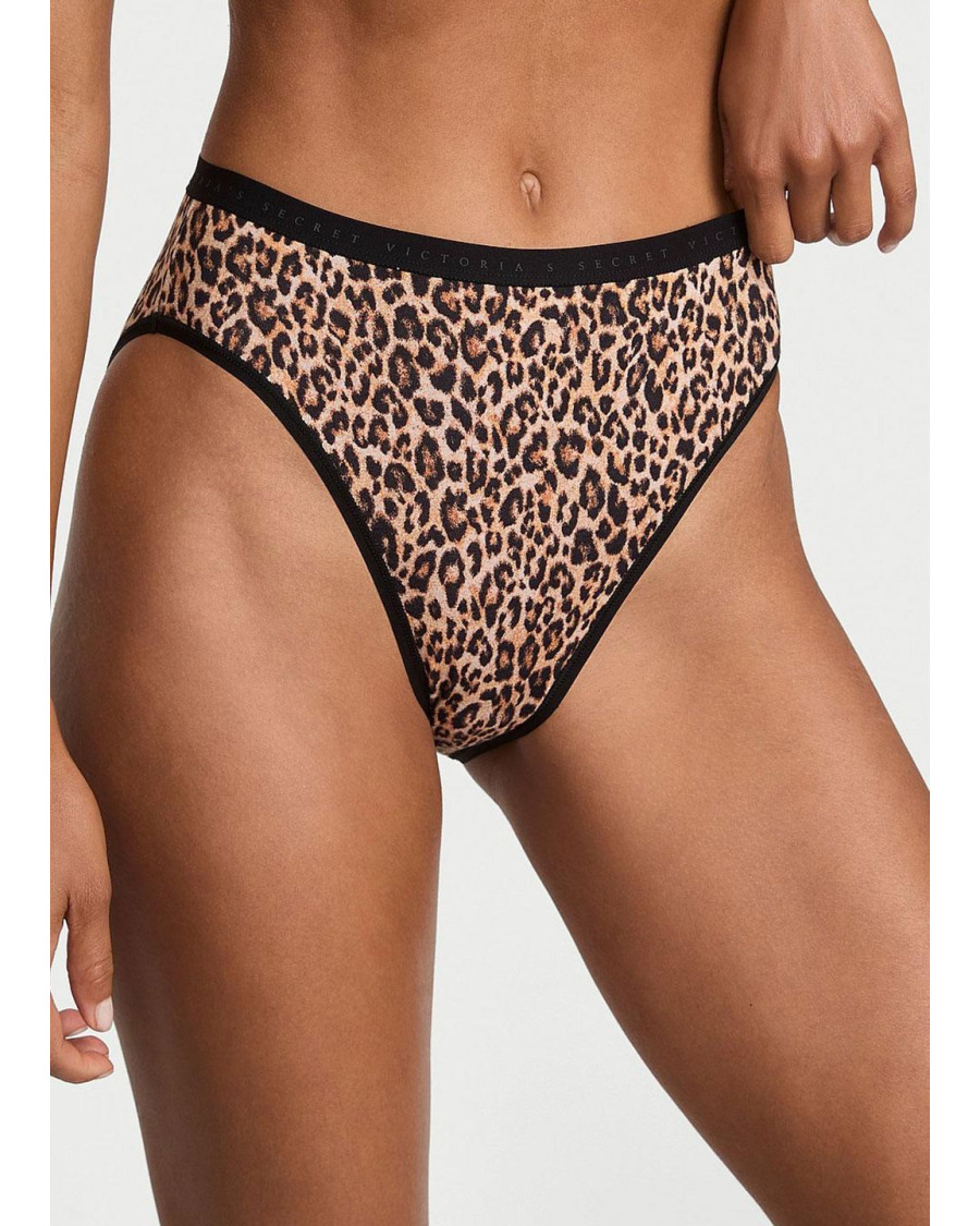 Бавовняні трусики Victoria's Secret Stretch Cotton High-Leg Brief з леопардовим принтом Бавовняні трусики Victoria's Secret Stretch Cotton High-Leg Brief з леопардовим принтом