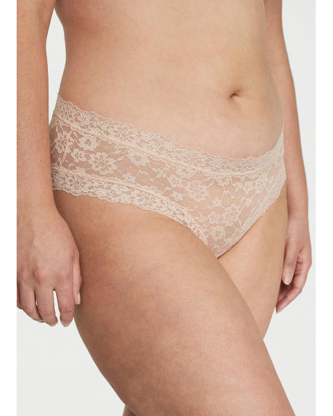 Мереживні трусики Victoria's Secret The Lacie Lace Cheeky — Бежеві