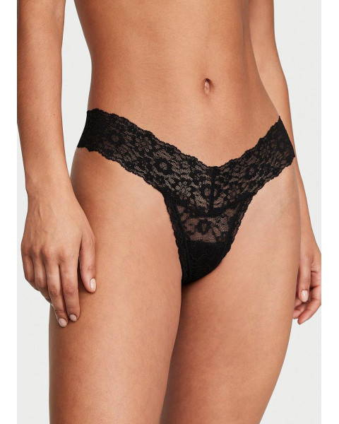 Мереживні трусики-стрінги Victoria's Secret The Lacie Thong, чорні