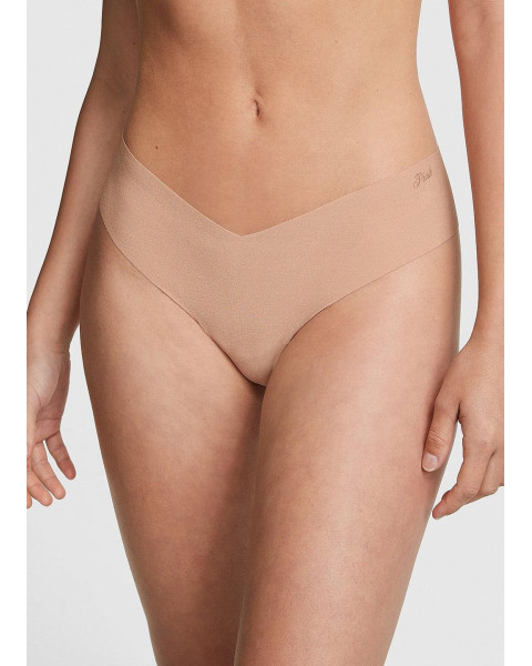Безшовні трусики-стрінги Victoria's Secret PINK No-Show, бежеві