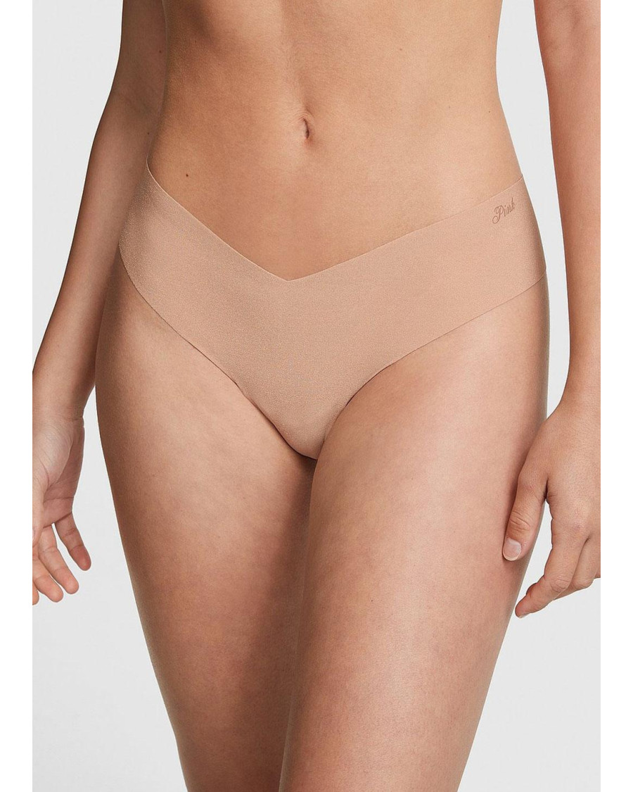 Безшовні трусики-стрінги Victoria's Secret PINK No-Show, бежеві