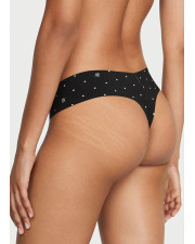 Безшовні трусики-стрінги Victoria's Secret Sexy Illusions No-Show Thong — Чорні в горошок