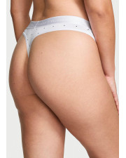 Трусики-стрінги Victoria's Secret Logo Thong — Білі в горошок Трусики-стрінги Victoria's Secret Logo Thong — Білі в горошок
