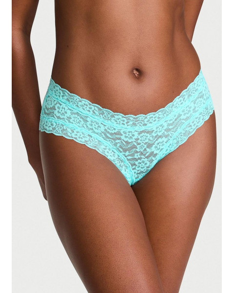 Мереживні трусики чікі Victoria's Secret The Lacie Lace Cheeky Panty Блакитні