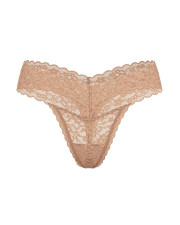 Мереживні трусики-стрінги Victoria's Secret The Lacie Lace Thong — Бежеві