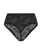 Мереживні трусики-стрінги Victoria's Secret No-Show High-Waist Lace Thong — Чорні