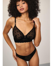 Мереживні з принтом трусики-стрінги Victoria's Secret — чорні