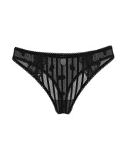 Мереживні з принтом трусики-стрінги Victoria's Secret — чорні