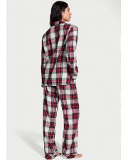 Фланелева піжама Victoria's Secret Flannel Long Pajama Set (сорочка та штани) — Червона клітинка