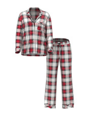 Фланелева піжама Victoria's Secret Flannel Long Pajama Set (сорочка та штани) — Червона клітинка