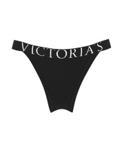 Бавовняні трусики з високим вирізом Victoria's Secret Logo — чорні