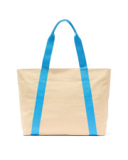 Сумка-шопер Victoria's Secret PINK Canvas Varsity Tote Bag Бежева з блакитним