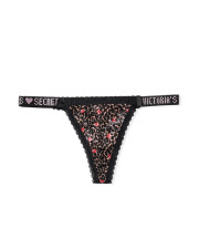 Мереживні трусики-стрінги з принтом Victoria's Secret — мультиколор