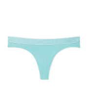 Жіночі трусики-стрінги Victoria's Secret Logo Cotton High-Leg Thong — Блакитний
