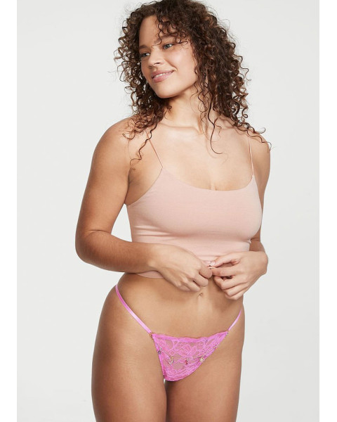 Мереживні трусики-стрінги Victoria's Secret — бузковий
