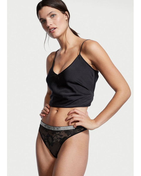Зі стразами жіночі трусики Victoria's Secret — чорні