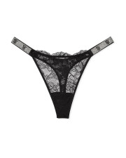 Мереживні трусики-стрінги з логотипом Victoria's Secret Very Sexy — чорні
