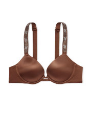 Коричневий бюстгальтер пуш-ап Victoria's Secret Very Sexy Shine Strap Smooth у кольорі Mousse