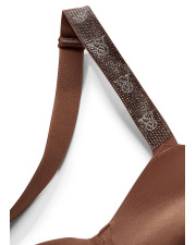 Коричневий бюстгальтер пуш-ап Victoria's Secret Very Sexy Shine Strap Smooth у кольорі Mousse